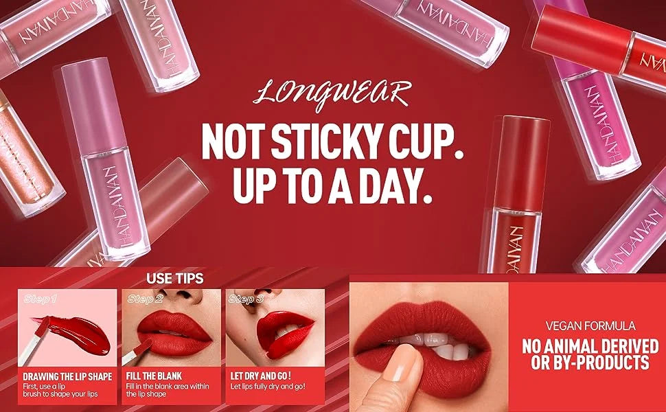 Velvet Matte Liquid Lipstick Set 12Pcs