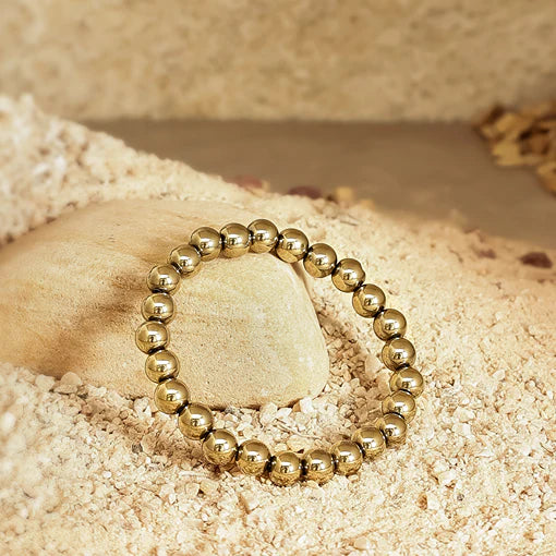 Golden Pyrite Stone Money Magnet Bracelet
