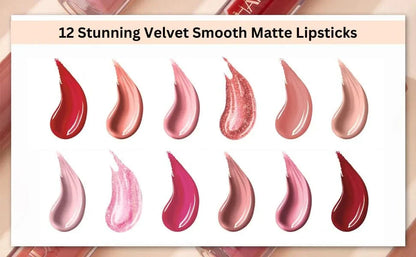 Velvet Matte Liquid Lipstick Set 12Pcs