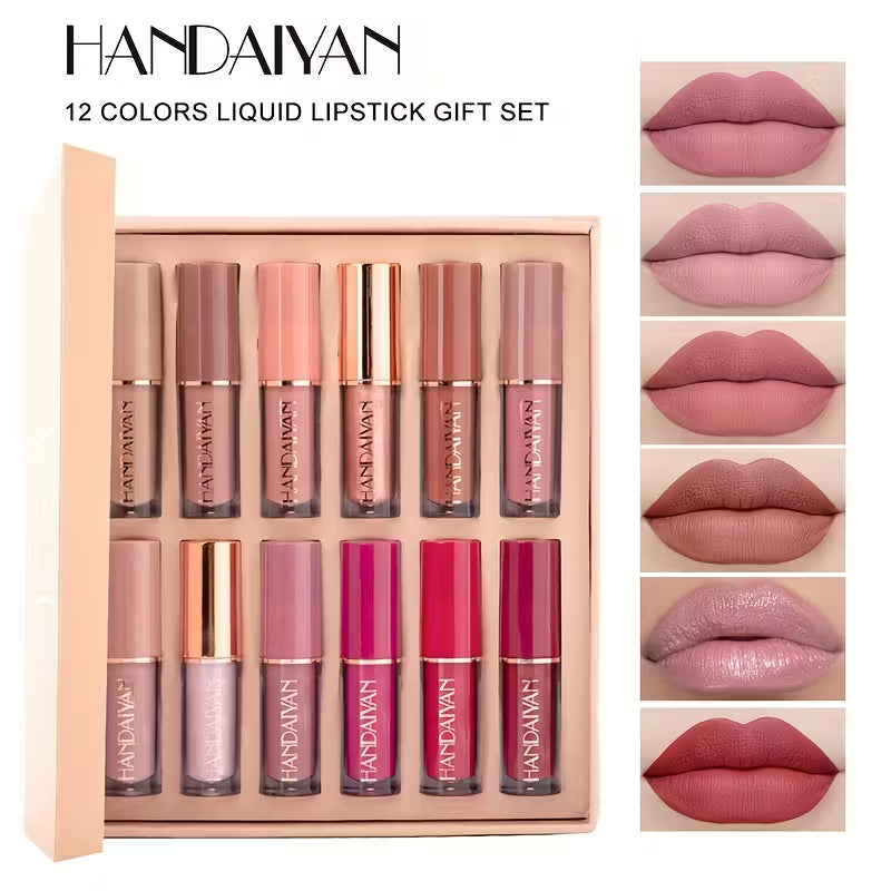 Velvet Matte Liquid Lipstick Set 12Pcs